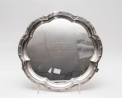 An Edwardian silver salver Martin  36b78b