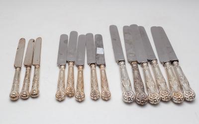 A set of six Edwardian silver handled