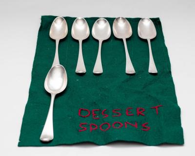 Six Georgian silver spoons various 36b7a5