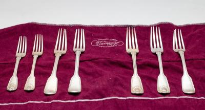 A pair of Victorian silver forks,