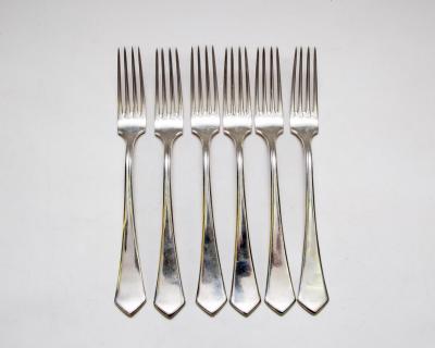 A set of six Danish silver forks, Peter