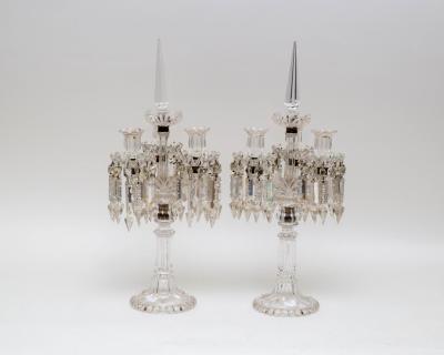 A pair of Baccarat style three-light