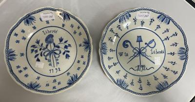 Two French faience Liberté plates,