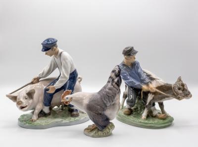 Two Royal Copenhagen figure groups