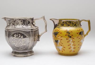 A silver resist lustre jug, circa 1820