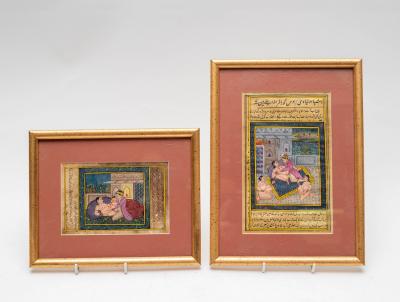 Two Indian erotic paintings both 36b8fc