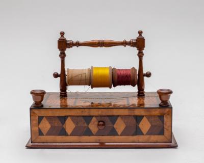 A Victorian Tunbridge Ware sewing 36b922