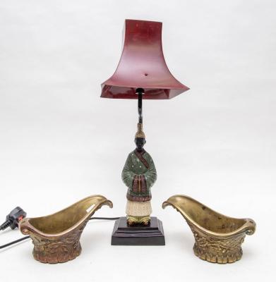 Two gilt metal jug mounts and an 36b91b