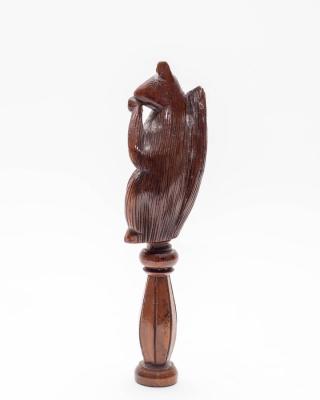 A Victorian turned wooden squirrel nutcracker,