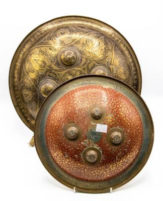 An Indian brass and enamel circular 36b95e