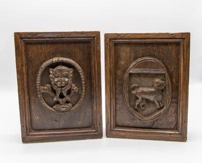 Two 17th Century carved panels,