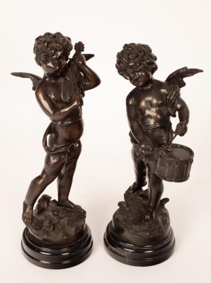 After Moreau/Musical Cherubs/a pair/bronzes,