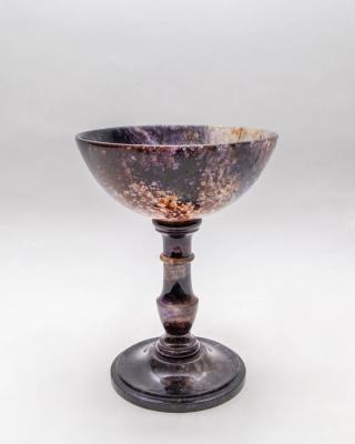 A Blue John Derbyshire feldspar tazza,