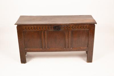 A 17th Century oak coffer with
