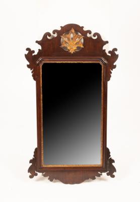 A George II fret carved wall mirror