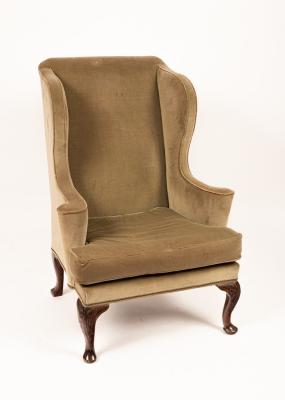 A George III mahogany wingback