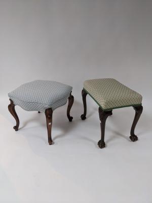 Two upholstered stools one Victorian 36ba30