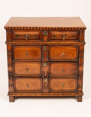 A William & Mary walnut chest of