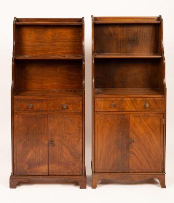 A pair of waterfall bookcases, circa