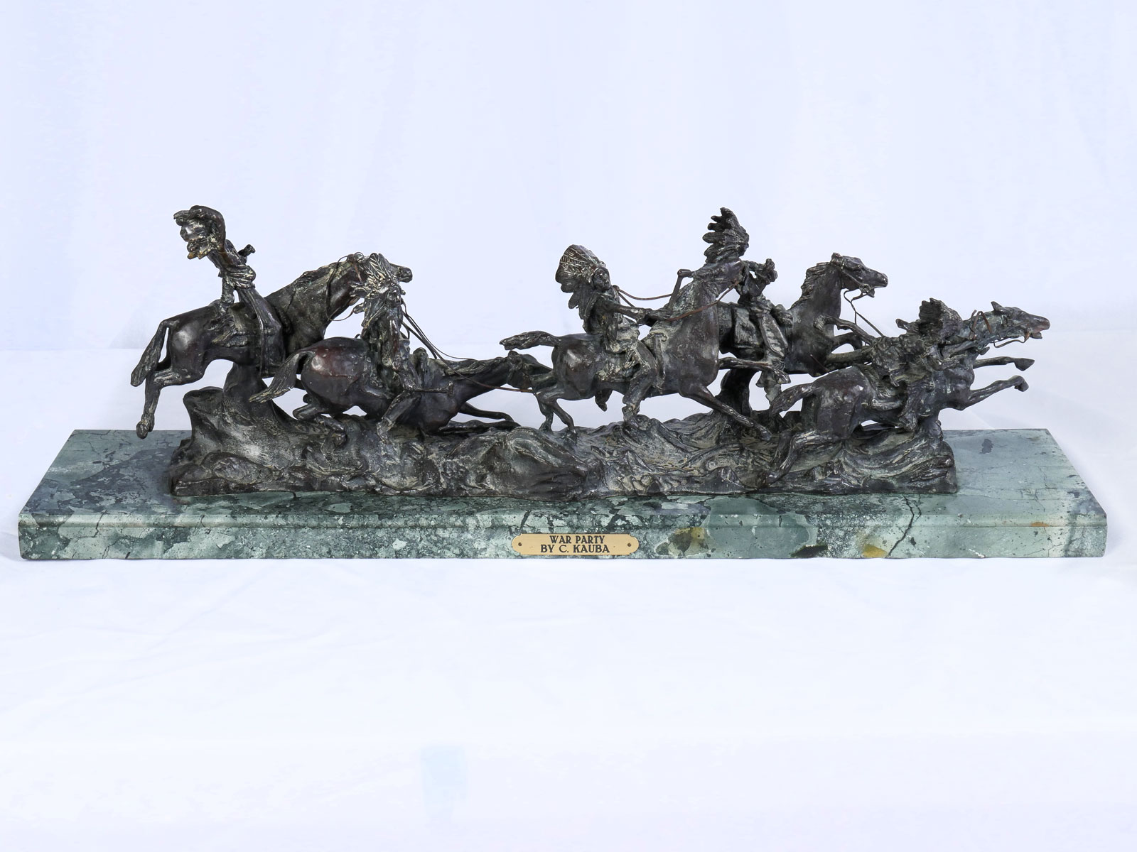 WAR PARTY AMERICAN INDIAN BRONZE