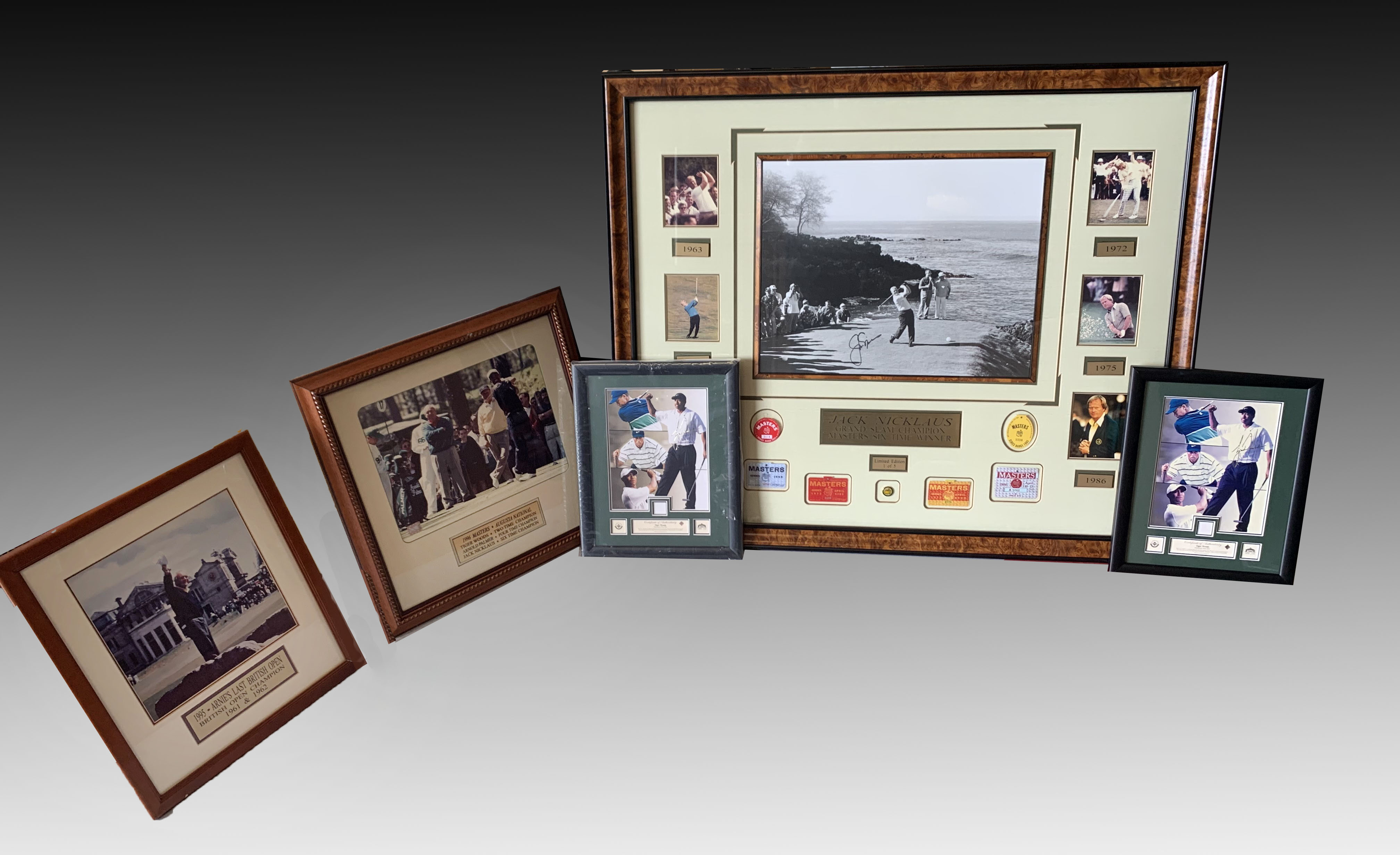 5 PC. FRAMED GOLF PHOTO COLLECTION: