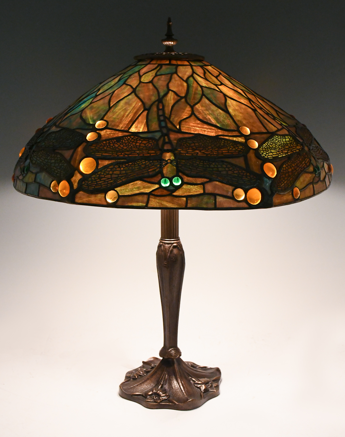 STAINED GLASS DRAGONFLY TABLE LAMP  36baa3