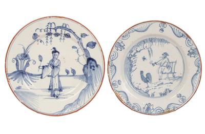 Two English Delftware small plates,