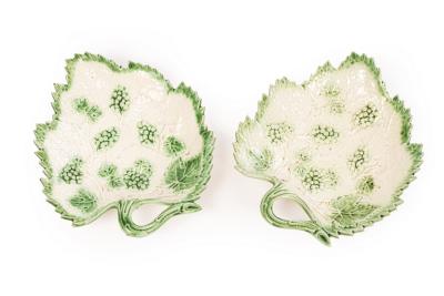 A pair of Staffordshire pearlware leaf