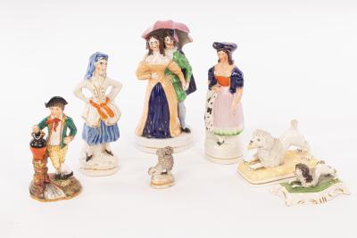 A rare Minton figure and other Staffordshire