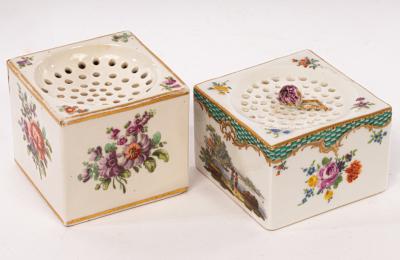 A Meissen pounce pot and a Vienna
