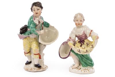 Two Meissen figural salts, circa