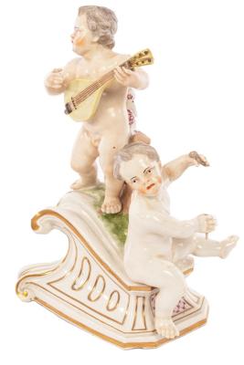 A Frankenthal group of two putti,