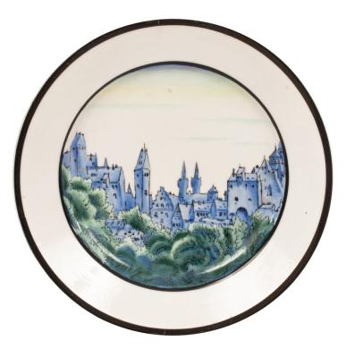 A Russian Soviet porcelain plate, dated