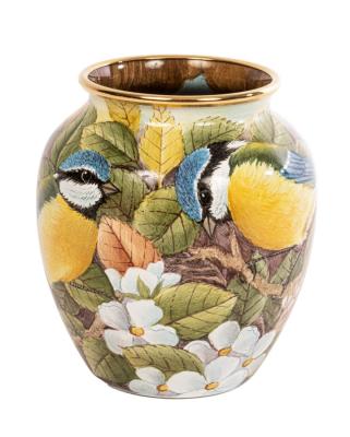 A Moorcroft enamel vase by Stephen