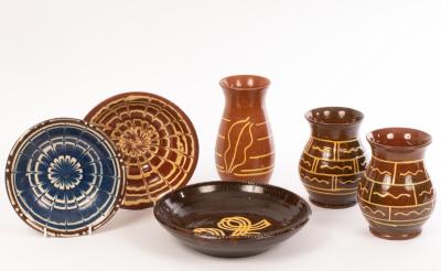 Six pieces of Ewenny slipware, 20th