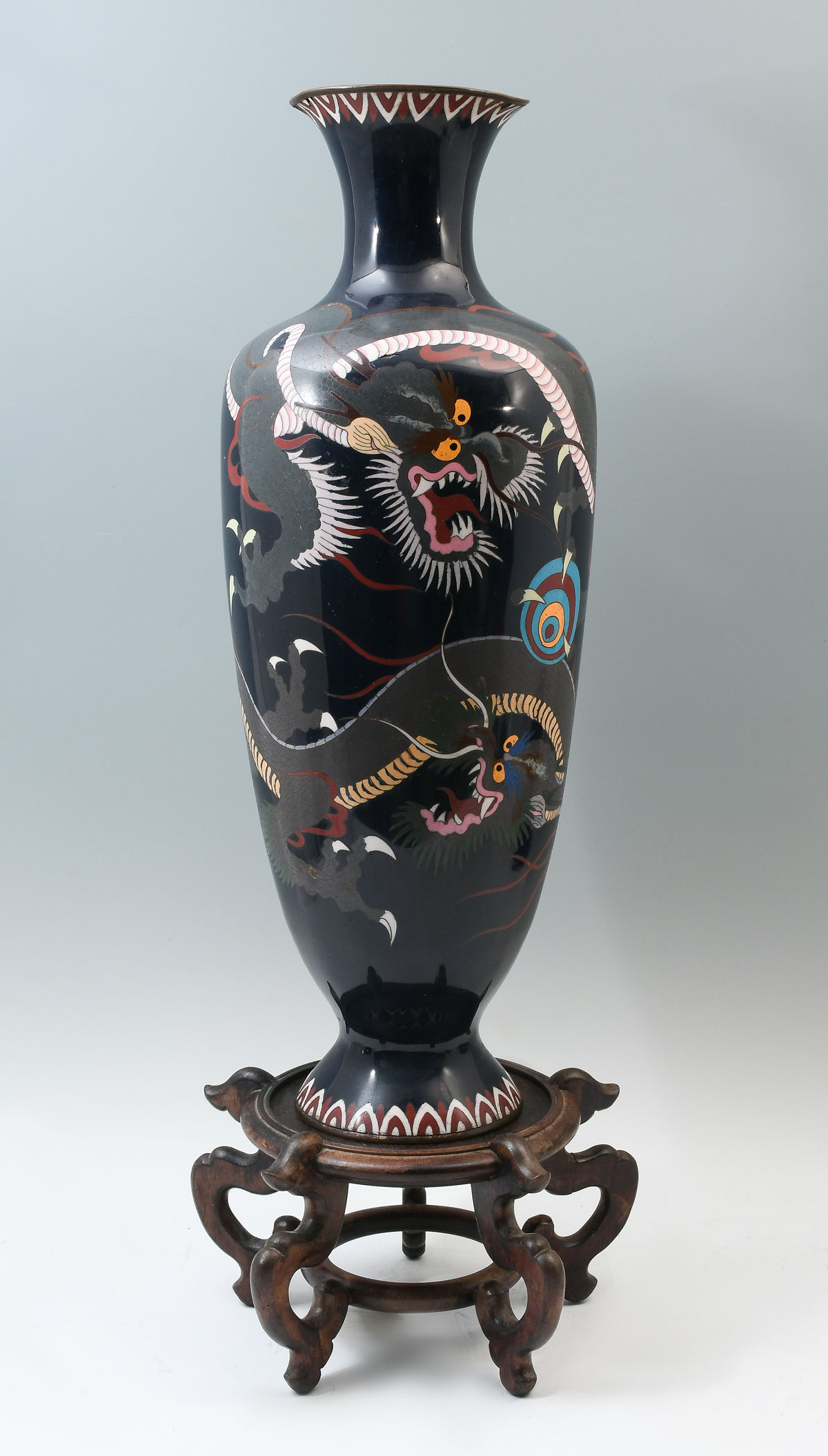 LARGE JAPANESE CLOISONNE DRAGON VASE