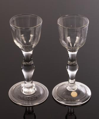 Two 18th Century wine glasses,