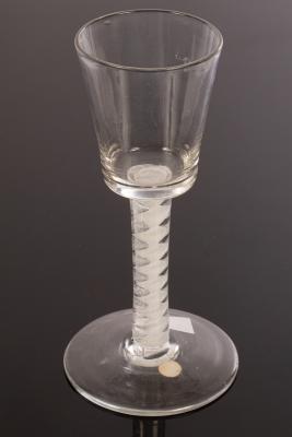 An 18th Century wine glass, the bucket-shaped