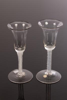 Two 18th Century wine glasses,