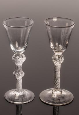 Two 18th Century air twist drinking