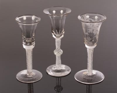 Two 18th Century wine glasses with