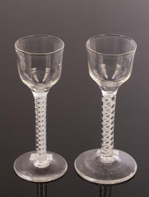 Two 18th Century wine glasses with ogee