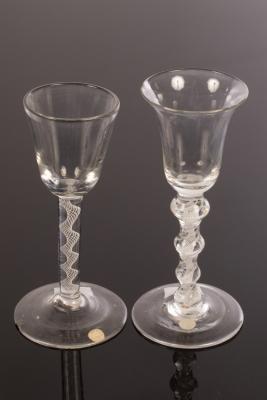Two 18th Century wine glasses, one with