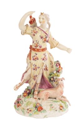 A Derby figure of Diana, reaching for