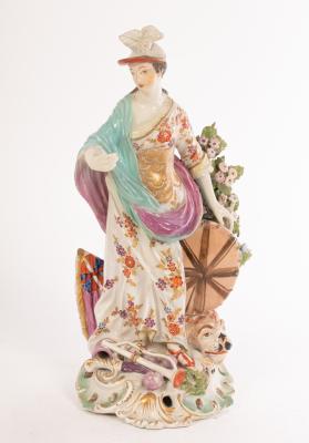 A Derby figure of Britannia, circa 1770,