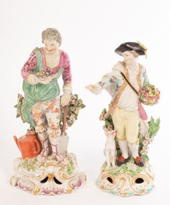 A Derby figure of a gardener and 36bc6f