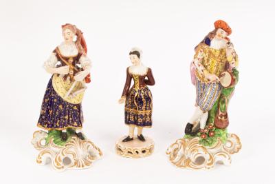 A matched pair of Derby figures,