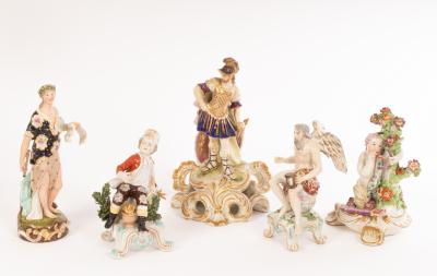 A Derby figure of Cupid and four