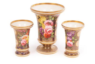A Spode garniture of vases, pattern