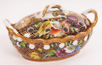 A Spode pierced oval two-handled